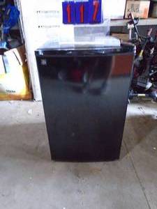 GE Mini fridge. 32 x 20 x 21 with freezer & drawer. Works. Just taken out of service. As shown.