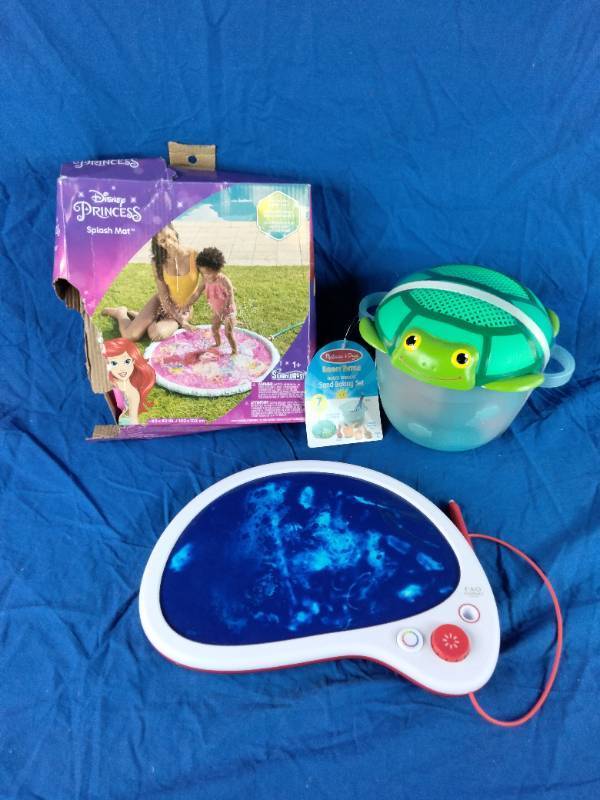lot 146 image: Sand Baking Set, Disney Princess Splash Mat, and FOA Board