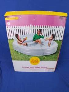 lot 11 image: New Kids Family Inflatable Pool with Bench Blue - Sun Squad