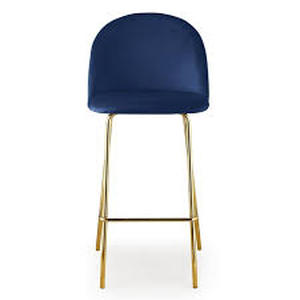 lot 43 image: New Nils Brass Base Counter Height Barstool - Project 62 Blue