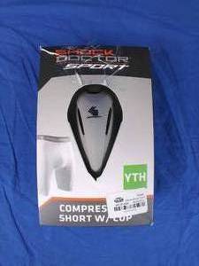 lot 69 image: New Shock Doctor Compression Short with Protective Flex Cup Youth 23-27