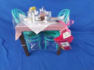 lot 99 image: New Dining Table & Chairs Furniture Set for 18-inch Dolls