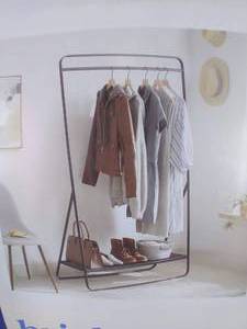 lot 108 image: New Metal Garment Rack Black - Brightroom