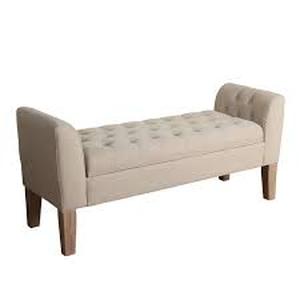 lot 103 image: New Tufted Storage Bench Settee - HomePop