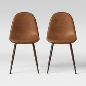 lot 102 image: New Chairs Set of 2, Upholstered Side Chairs, Suede Cushion Seat Back, Metal Leg for Home Office Kitchen Lounge Side Chair