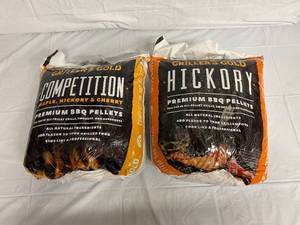 2 Taped Bags of Grillers Gold BBQ Pellets - Hickory & Competition