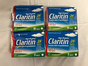 4 Packs of Claritin Non-Drowsy Antihistamines