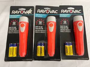 3 Rayovac LED Flashlights - 50 Lumens