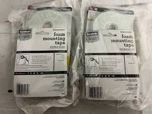 2 x 4pk Rolls of 3M Foam Mounting Tape