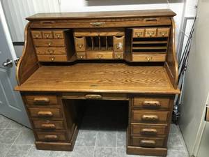Oak Roll Top Desk