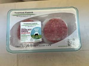 lot 58 image: D. 10x 3.20oz Grass Fed Burgers-All Natural