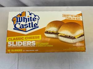 lot 67 image: G. 1x 16 White Castle Cheese Sliders(8-2Packs)