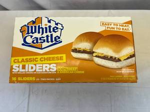 lot 68 image: G. 1x 16 White Castle Cheese Sliders(8-2Packs)