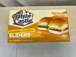 lot 69 image: G. 1x 16 White Castle Cheese Sliders(8-2Packs)