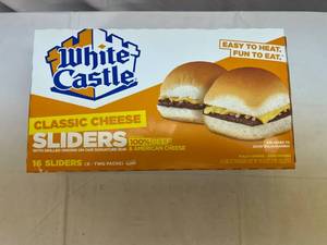 lot 70 image: G. 1x 16 White Castle Cheese Sliders(8-2Packs)