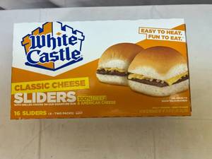 lot 71 image: G. 1x 16 White Castle Cheese Sliders(8-2Packs)
