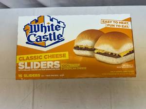 lot 72 image: G. 1x 16 White Castle Cheese Sliders(8-2Packs)