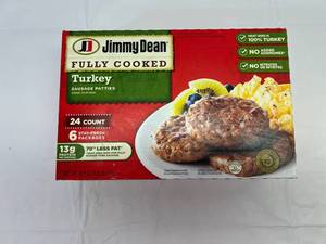 lot 117 image: A. 24ct Jimmy Dean Turkey Sausage Patties