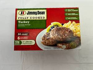 lot 118 image: A. 24ct Jimmy Dean Turkey Sausage Patties