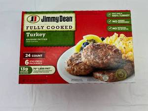 lot 119 image: A. 24ct Jimmy Dean Turkey Sausage Patties