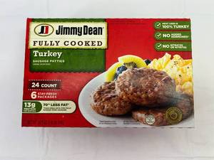 lot 120 image: A. 24ct Jimmy Dean Turkey Sausage Patties