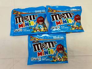 lot 228 image: II. 3x 9.40oz Mini M&Ms