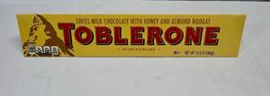 lot 276 image: II. 12.6oz Large Toblerone Swiss Chocolate with Honey & Almond Nougat