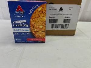 lot 348 image: LL. 6x 4-1.38oz Atkins Peanut Butter Cookies
