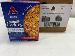 lot 349 image: LL. 6x 4-1.38oz Atkins Peanut Butter Cookies