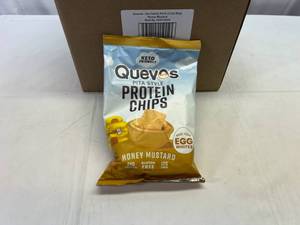 lot 331 image: LL. 6x 3.2oz Bags Quevos Protein Chips-Honey Mustard