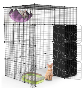 lot 368 image: iMounTEK 4 Tier Cat House Large with Storage Cube DIY Cat Enclosures