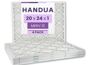 lot 374 image: Handua 20x24x1 Air Filter MERV 13, Plated Furnace AC Air Replacement Filter, 4 Pack
