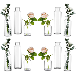 lot 102 image: 12PCS Blown Modern Tall Glass Vases for Centerpieces