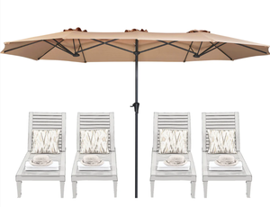 lot 105 image: SUPERJARE Outdoor Umbrella for Patio, Double sided Pool Umbrellas with Fade Resistant Canopy