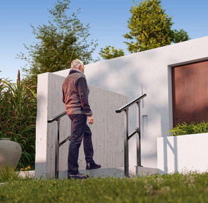lot 117 image: 2PCS 2 Steps Outdoor Handrails for Outdoor Steps