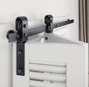 lot 121 image: EaseLife Bi-folding Sliding Barn Door Hardware Track Kit for 2 Closet Door