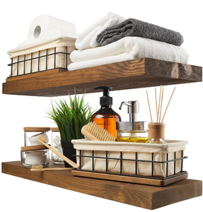 lot 125 image: LOT OF 2 BAOBAB WORKSHOP Wood Floating Shelves