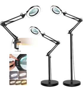 lot 126 image: 10X Magnifying Glass with Light and Stand, Krstlv LED 5 Color Modes