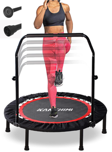 lot 128 image: Folding Mini Fitness Indoor Exercise Workout Rebounder Trampoline with Handle