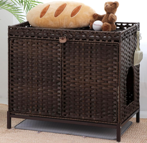 lot 132 image: Cat Litter Box Enclosure, Cat Litter Box Enclosure Furniture with Cat Litter Mat