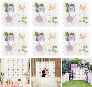 lot 147 image: 6PCS UArtlines Artificial Flower Wall Panels Decorative Faux Flower Wall Mat