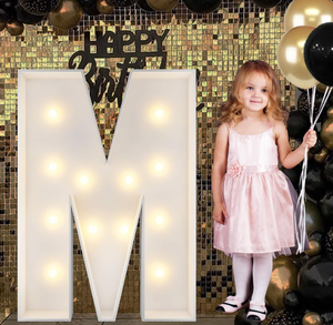 lot 163 image: Marquee Light Up Letters M, Big Marquee Letter for Baby Shower Birthday Engagement Wedding