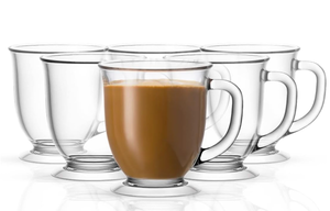 lot 204 image: 6PCS Clear Glass Coffee Mugs, 15 oz