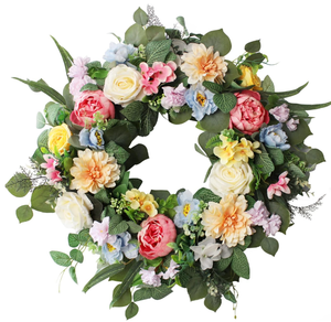 lot 228 image: Spring Summer Flower Wreaths for Front Door, Spring Door Wreaths