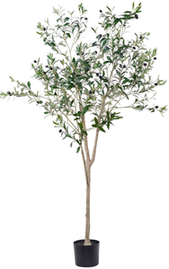lot 230 image: Artificial Olive Tree, Tall Faux Silk Plant Artificial Tree