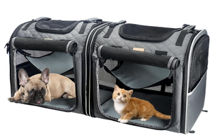 lot 234 image: Portable 2-in-1 Pair Compartment Display Home Cat CarrierDog Apartment