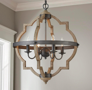 lot 409 image: Saint Mossi 4-Lights Farmhouse Chandelier for Dining Room
