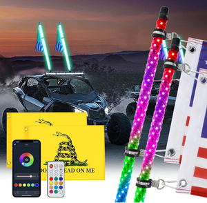 lot 426 image: 2PCS Led Whip Light Spiral RGB Whip Lights RF Remote and APP Control Waterproof