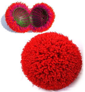 lot 435 image: 2PCS Artificial Boxwood Ball Red