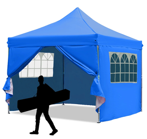 lot 441 image: Outdoor Basic Pop-up Tent Folding Instant Frame Canopy Terrace with 4 Sidewalls